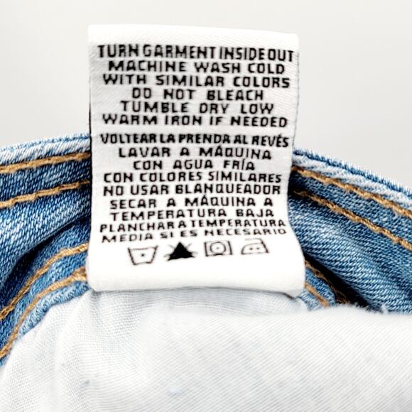 Madden NYC Blue Medium Wash Denim Jean Cargo Pants Button Fly Women's Size 21 - Picture 6 of 6